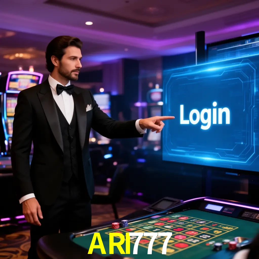 ARI777 Login - OTP, cuenta y soporte Pantalla ARI777 Login con OTP, contraseña, cuenta segura y soporte móvil